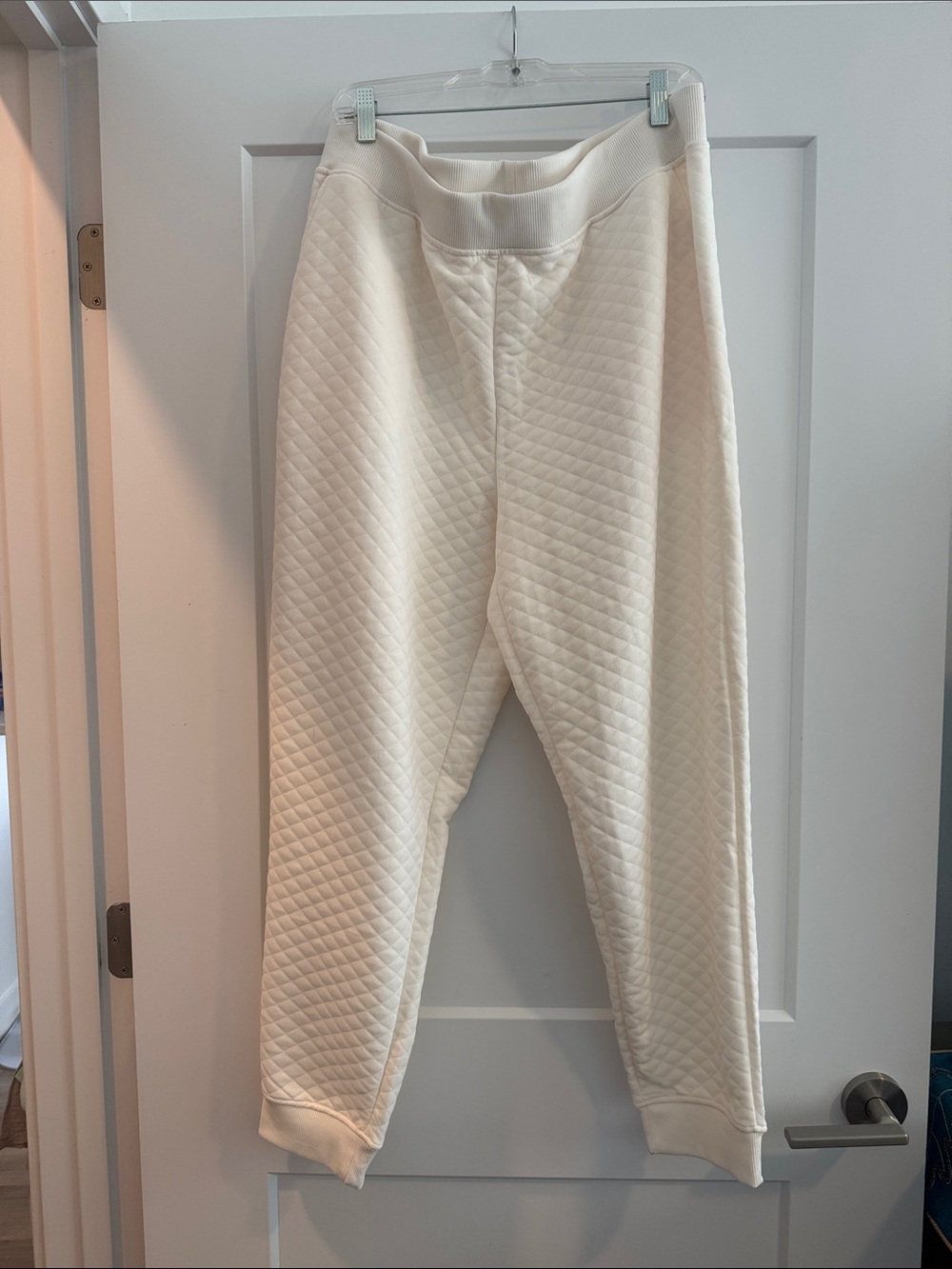 Quilted Cream Jogger Bottoms